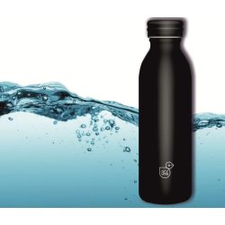 Kulacs fém duplafalú fekete Ars Una 600ml