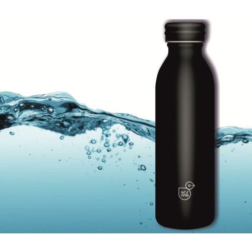 Kulacs fém duplafalú fekete Ars Una 600ml