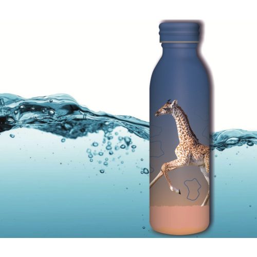 Kulacs fém duplafalú kék-zsiráf (Máté Bence) mintás Ars Una 600ml