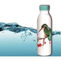   Kulacs fém duplafalú fehér-jégmadár (Máté Bence) mintás Ars Una 600ml