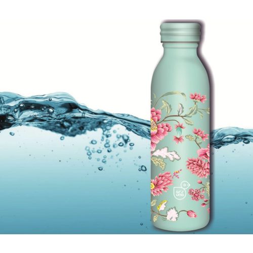 Kulacs fém duplafalú türkiz-keleti virág mintás Ars Una 600ml