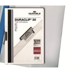 Gyorsfűző klippes fehér Duraclip 30 Durable - 30 lapig