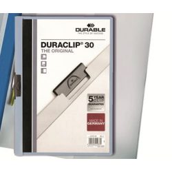 Gyorsfűző klippes kék Duraclip 30 Durable - 30 lapig