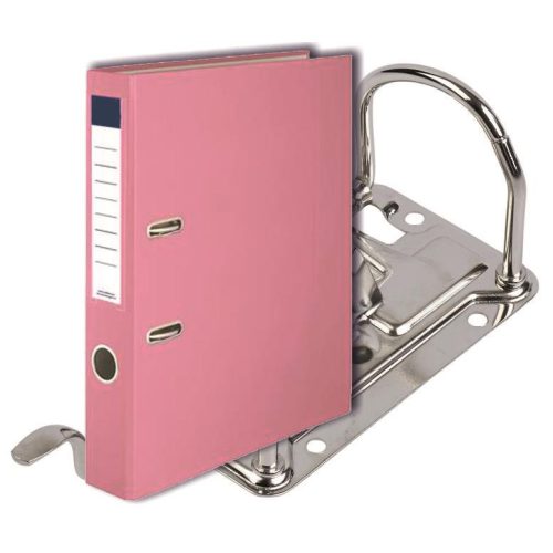 Emelőkaros iratrendező 50mm rózsaszín A/4 - PP borító, papír belső borító