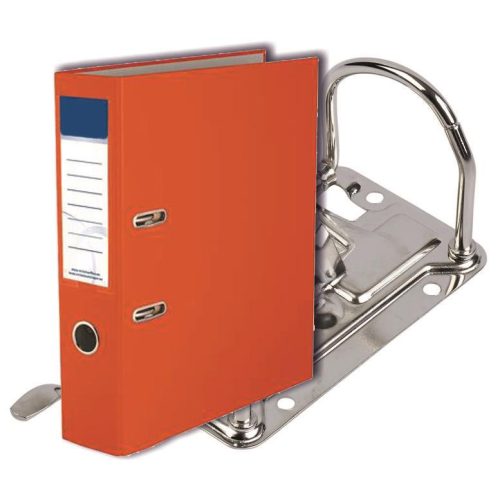 Emelőkaros iratrendező 75mm narancssárga A/4 - PP borító, papír belső borító