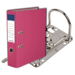   Emelőkaros iratrendező 75mm rózsaszín A/4 - PP borító, papír belső borító