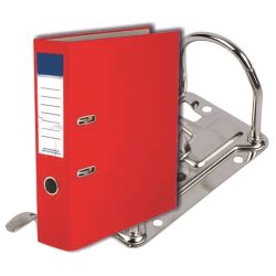   Emelőkaros iratrendező 75mm piros A/4 - PP borító, papír belső borító