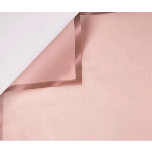 Díszcsomagoló fólia keretes rózsaszín-rózsaarany 580x580mm