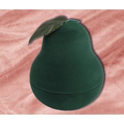   Díszdoboz bársony ékszer zöld körte 45x45x55mm - gyűrű, fülbevaló
