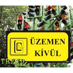   Információs matrica "Üzemen kívül" citromsárga-fekete IrodaTREND 200x100mm