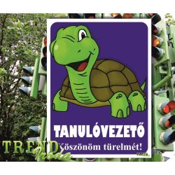   Információs matrica "Tanulóvezető teknős" kék-fehér IrodaTREND 150x200mm