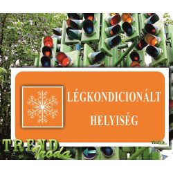   Információs matrica "Légkondicionált helyiség" narancssárga-fehér IrodaTREND 200x100mm