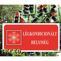   Információs matrica "Légkondicionált helyiség" piros-fehér IrodaTREND 200x100mm