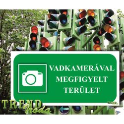   Információs matrica "Vadkamerával megfigyelt terület" zöld-fehér IrodaTREND 200x100mm