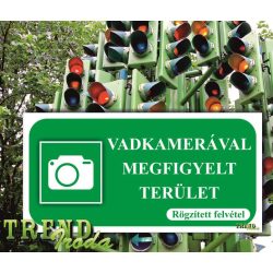   Információs matrica "Vadkamerával megfigyelt terület - Rögzített felvétel" z-f IrodaTREND 200x100mm
