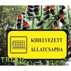   Információs matrica "Kihelyezett állatcsapda" citromsárga-fekete IrodaTREND 200x100mm