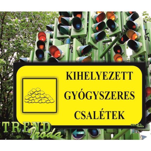 Információs matrica "Kihelyezett gyógyszeres csalétek" citromsárga-fekete IrodaTREND 200x100mm