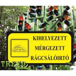   Információs matrica "Kihelyezett mérgezett rágcsálóírtó" citromsárga-fekete IrodaTREND 200x100mm