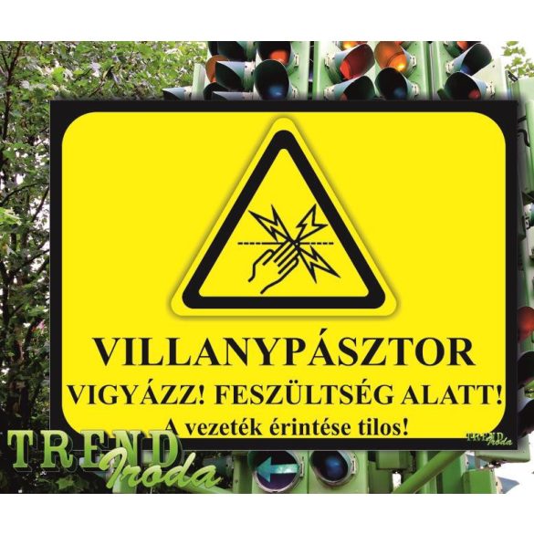 Információs tábla "Villanypásztor" citromsárga-fekete IrodaTREND 200x150mm