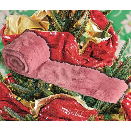 Szalag dekorációs plüss rózsaszín 120x1600mm