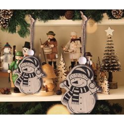 Dísz akasztós fa hóember 150x55mm 2darab