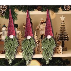 Dekoráció akasztós piros Tujaszakáll Manó 550mm