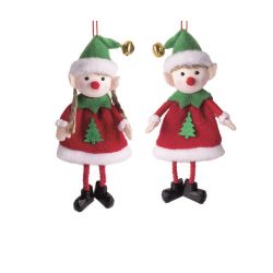 Dekoráció akasztós textil Kobold fiú-lány 190mm