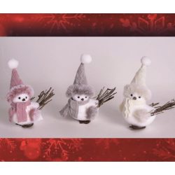 Dekoráció akasztós textil Madár sapkában 170mm