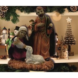 Dekoráció Szent család báránnyal 60x80mm