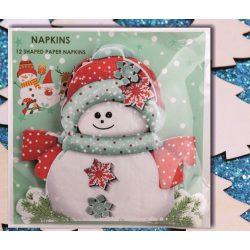 Szalvéta karácsonyi forma Hóember 12db