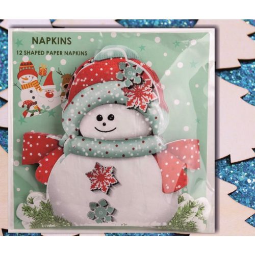 Szalvéta karácsonyi forma Hóember 12db
