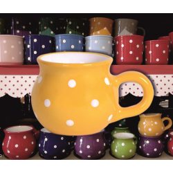 Bögre hasas kicsi 2,2dl - napsárga alapon fehér pöttyös