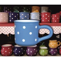 Bögre kicsi 2,0dl - világoskék alapon fehér pöttyös