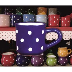 Bögre kicsi 2,0dl - sötétkék alapon fehér pöttyös