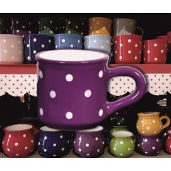 Bögre kicsi 2,0dl - sötétlila alapon fehér pöttyös