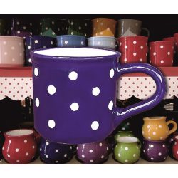 Bögre közepes 3,5dl - sötétkék alapon fehér pöttyös