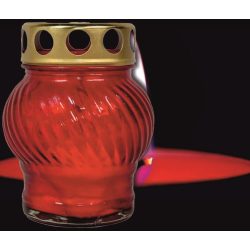 Mécses üveg piros gömb öntött 100mm