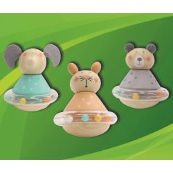 Játék bébi fa kelfeljjancsi állatfigurás 80x85x80mm