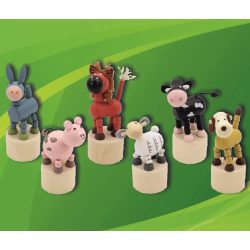 Játék bébi fa mozgatható Farm állatai 50x120x50mm