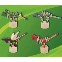 Játék bébi fa mozgatható Dínó 150x115x50mm